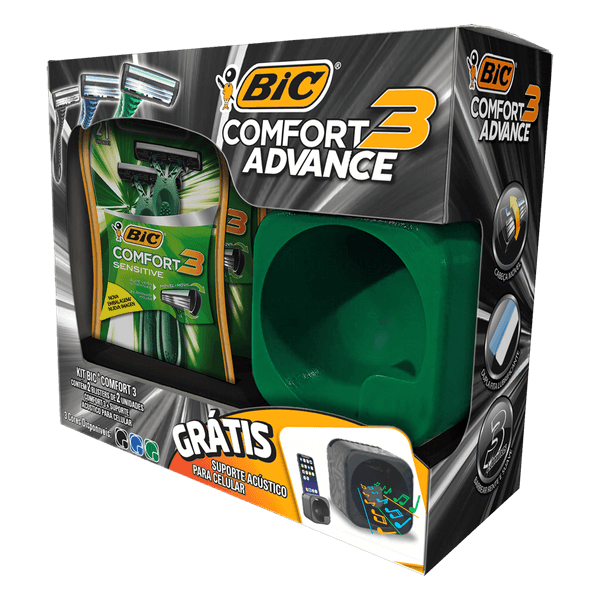 Kit Ap Bic Comfort 3 Verde C/4+Amplificador Som D