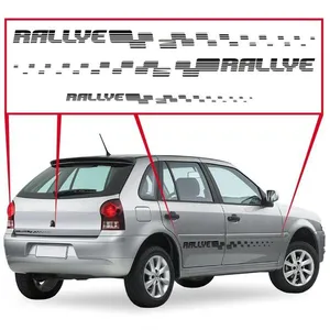 Jogo Adesivo Faixa Compatível Gol Rallye 2008 Preto F691 Preto
