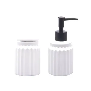 Kit Banho 2 peças Cerâmica Branco Stripes Lyor