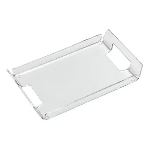 Bandeja Acrílica Transparente Hara Alça Lateral 42x20 Cm