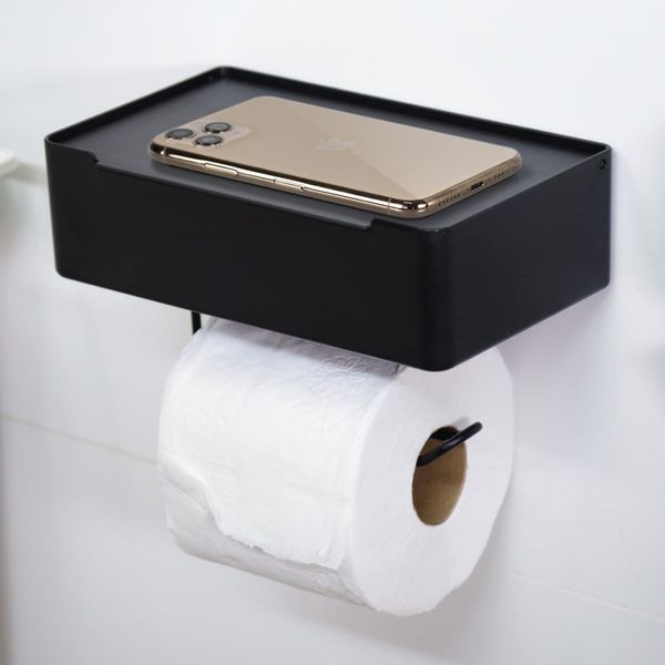 Suporte 3 Em 1 Lenço Papel Higiênico Celular Dupla Face Preto 3M Arthi