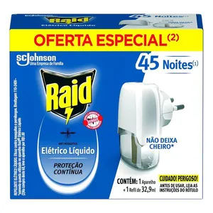 Inseticida Elétrico Líquido 45 Noites Raid 1 Unidade