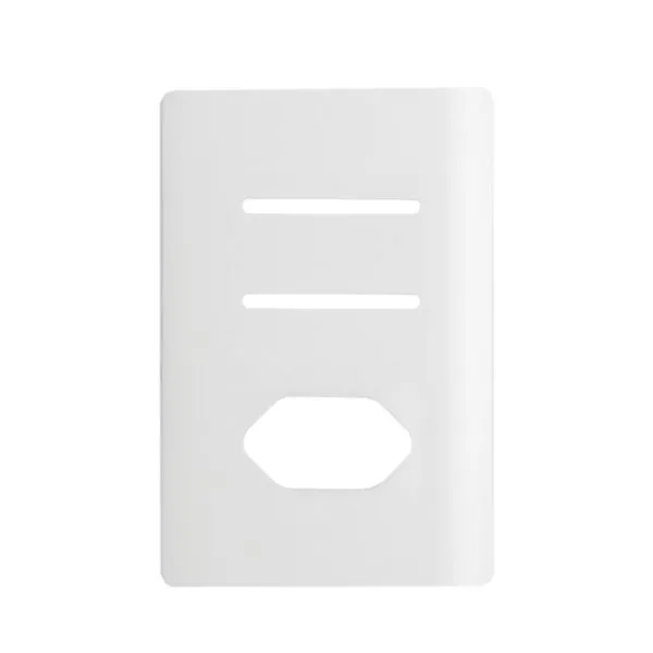 Placa 4x2 para 2 Interruptores Horizontais e 1 Tomada + Suporte Branco da Linha Novara - 1100/79 - DICOMPEL