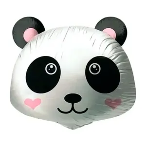 Balão Metalizado Cabeça De Panda Coração - 24 Polegadas
