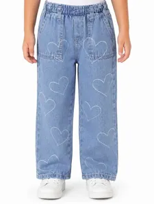 Calça Jeans Reta Infantil Para Menina - AZUL 4