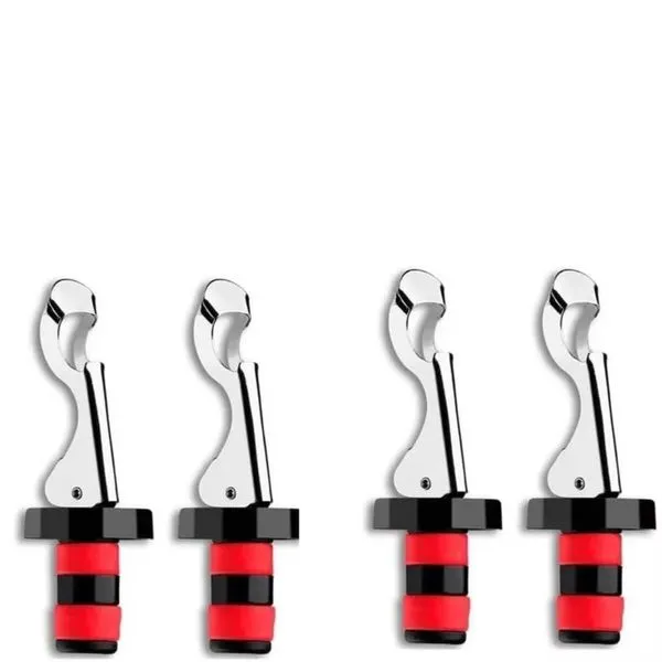 Kit 4 Tampas para Garrafa De Vidro Vinho Champanhe Inox Weck Bico Fechador