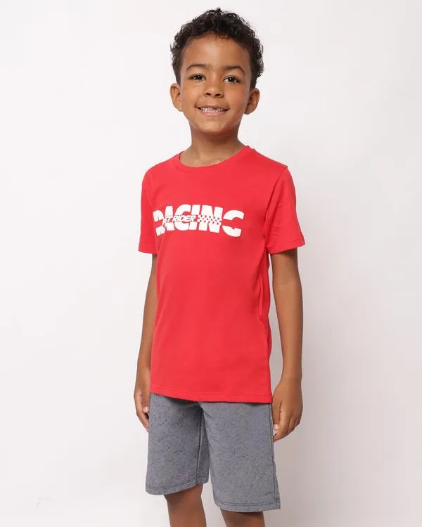Conjunto Infantil Curto Algodão com Estampa Rancing Vermelho 6