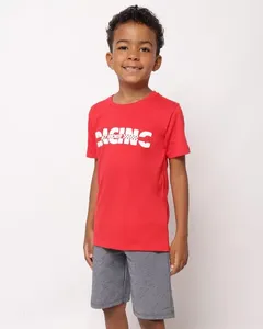 Conjunto Infantil Curto Algodão com Estampa Rancing Vermelho 8