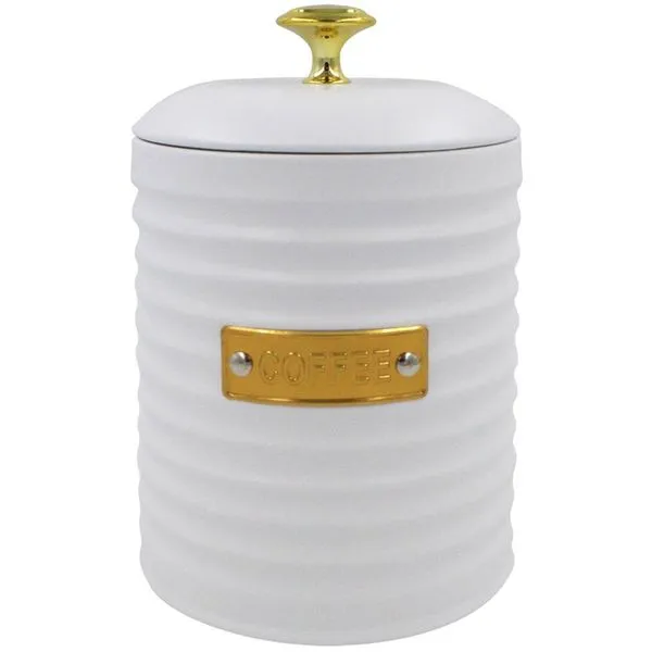 Porta-Café Paramount de Metal com Tampa Friso Branco