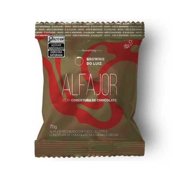 Alfajor Brownie do Luiz com Cobertura de Chocolate 70g