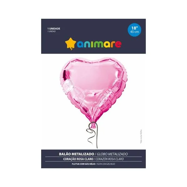 Balão BR Festas Coração Rosa BALAO BR FESTAS CORACAO ROSA