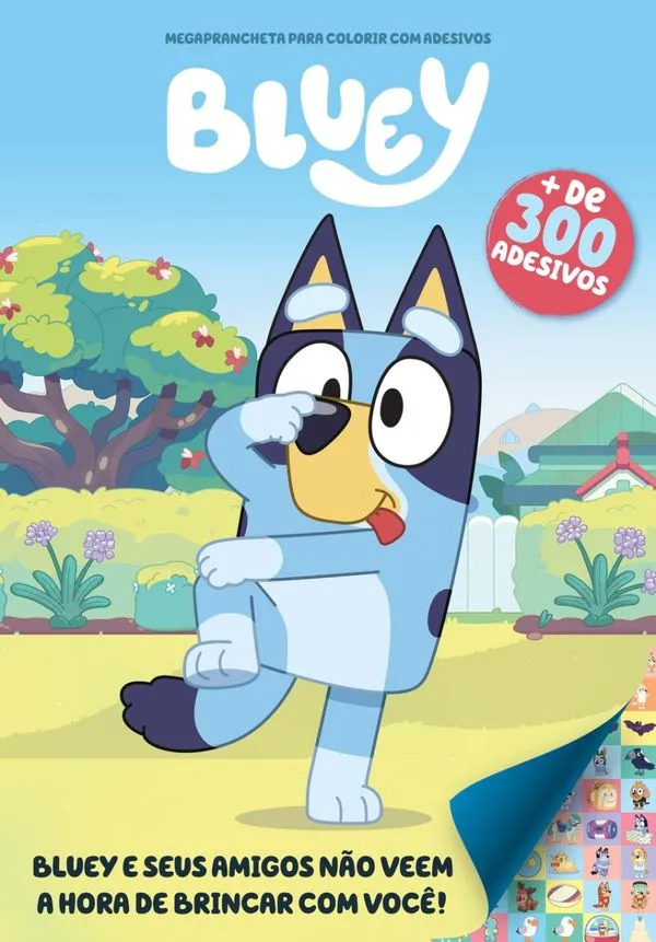 Bluey Megaprancheta para Colorir com Adesivos