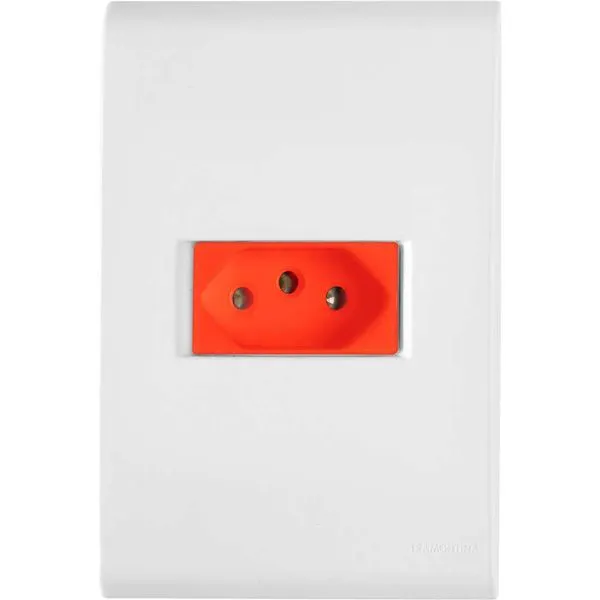 Tomada de embutir 2P+T 20A com espelho 4x2" 57170/066 -TRAMONTINA ELETRIK