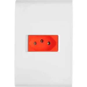 Tomada de embutir 2P+T 20A com espelho 4x2" 57170/066 -TRAMONTINA ELETRIK
