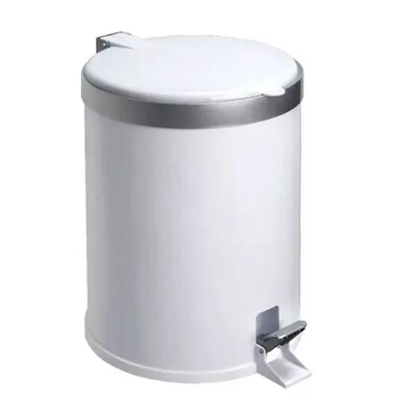 Lixeira Com Pedal 5l Branca Com Aro Prata - Viel 3552