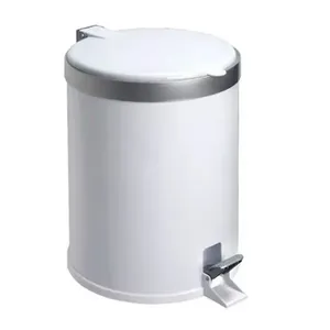 Lixeira Com Pedal 5l Branca Com Aro Prata - Viel 3552
