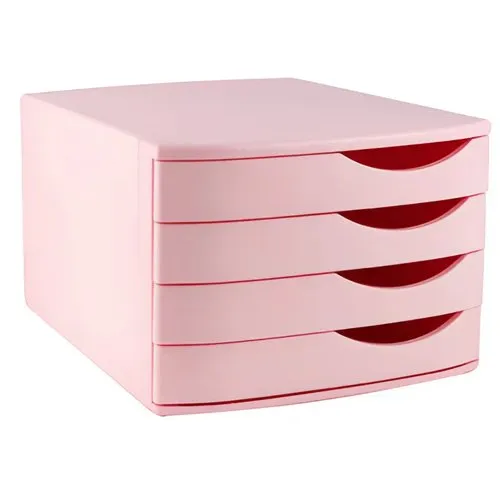 Gaveteiro Maxcril Com 4 Gavetas Rosa Pastel 10100009 (MP)