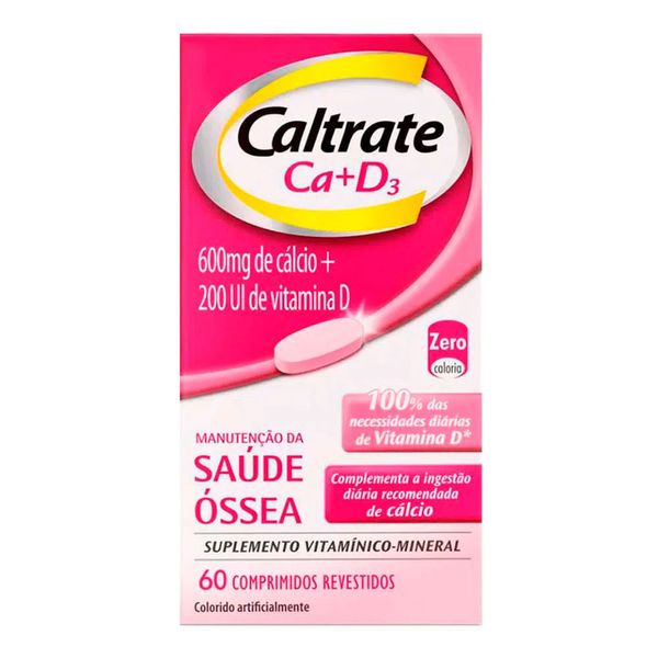 Suplemento de Cálcio e Vitamina D Caltrate 600 + D200UI 60 Comprimidos