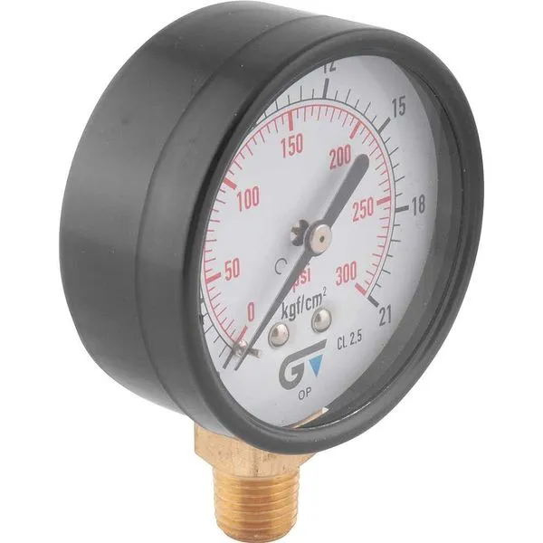 Manômetro Vertical 1/4" NPT 300PSI Aço Carbono 3714 021 - Genebre