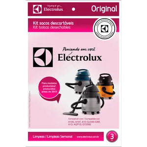 Kit Electrolux, Com 3 Sacos para Aspiradores de Pó, 3.75 Litros, Hidrovac CSE09