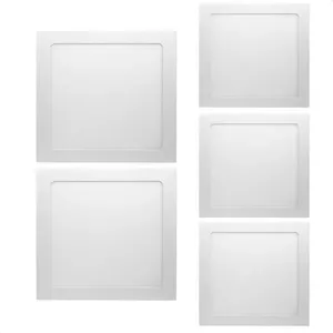 Kit 5 Painéis de LED Quadrado Embutir 24W 3000K Amarelo Quente Bivolt Branco Blumenau Iluminação Kit 5 Painéis de LED Quadrado Embutir 24W 3000K Amarelo Quente Bivolt Blumenau Iluminação