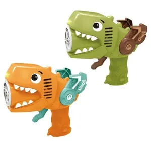 Lançador de Bolhas Elétrico T-Rex BJG00007 Que Cria Chuva de Sabão para Festas ao Ar Livre Verde Upper Lançador de Bolhas Elétrico T-Rex BJG00007 com Brinquedo em Formato de Dinossauro Verde Upper