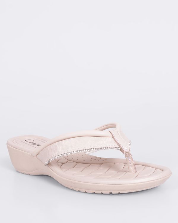 Tamanco Feminino Campesí com Strass Bege 35