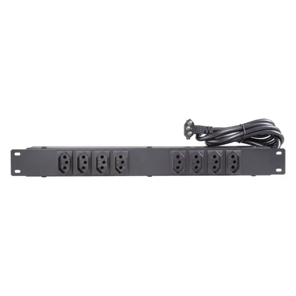 Régua Rack RG8T 20A Preta 19"" 1U 2 x 4 1,5 m - 11511 - MULTICRAFT