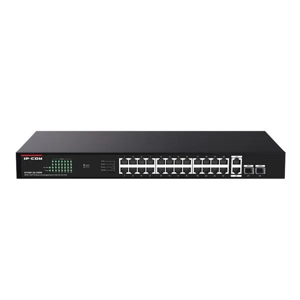 Switch IP-COM 24 Portas PoE 10/100/1000 26P+2SFP não Gerenciável Metal