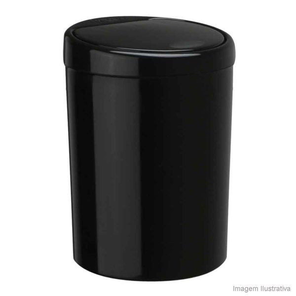 Lixeira de polipropileno 7,5 litros Plastic Purimax preta 42918Purimax