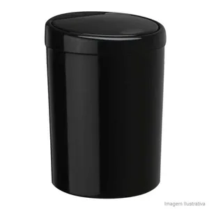 Lixeira de polipropileno 7,5 litros Plastic Purimax preta 42918Purimax