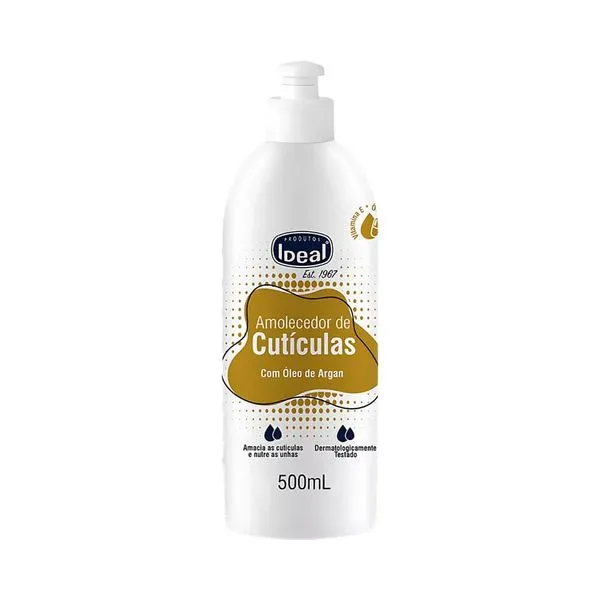 Amolecedor de Cutículas Ideal Óleo de Argan 500ml Amolec Cut Ideal 500ml C/Ol.Argan