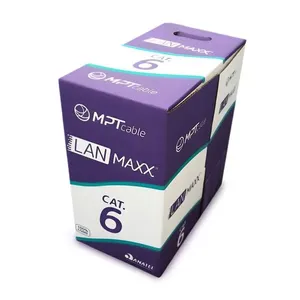 Cabo de Rede U-UTP Cat6 23AWGX4P 305M CMX Cinza para Instalacao Interna Horizontal MPT Condutores Cabo de Rede U-UTP Cat6 23AWGX4P 305M CMX Cinza para Gigabit Ethernet MPT Condutores
