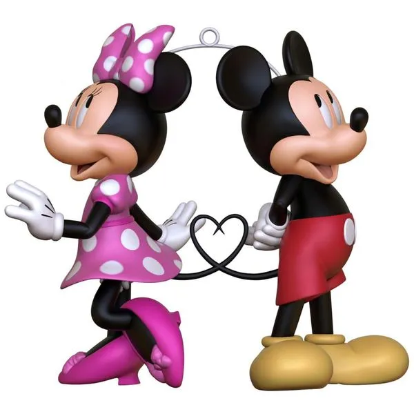 Enfeite de Natal Hallmark Keepsake, Disney Mickey e Minnie Um Conto de União, Presente para Fãs da Disney