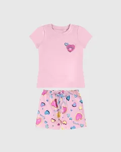 Pijama Infantil Menina Blusa Estampa Lovely Em Ribana Malwee Kids Rosa - 4