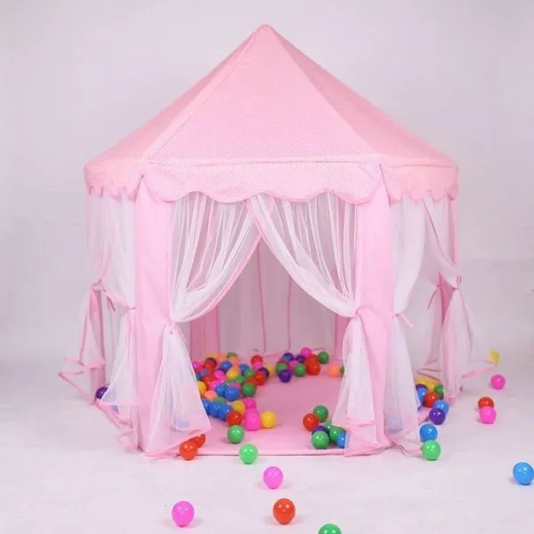 Tenda Infantil Tenda da Princesa para Brincar Ler e Descansar com Espaço Interno Amplo Azul e Rosa OEM Tenda Infantil Tenda da Princesa com Estrutura Estável e Janela Azul e Rosa OEM