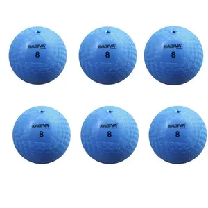Kit 6 Bola de Iniciação N8 para Crianças Menores de 8 Anos em Borracha Azul Kagiva Kit 6 Bola de Iniciação N8 para Queimada e Handebol Azul Kagiva