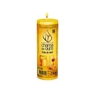 Vela Votiva Mel Amarela 250g - Chama de Ouro