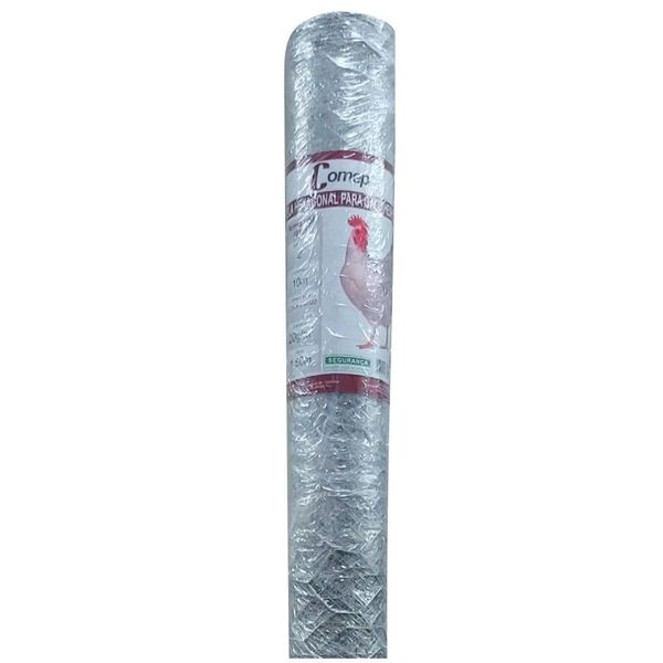 Tela Hexagonal Galinheiro Aço Galvanizado 2" 22BWG Comep Tela Hexa Galinheiro Aço 22Bwg 1,80X10m Comep