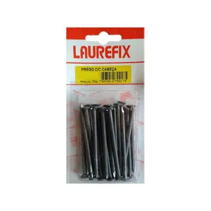 Prego com cabeça de aço carbono polido 12x12mm 50 gramas cinza escuro Laurefix