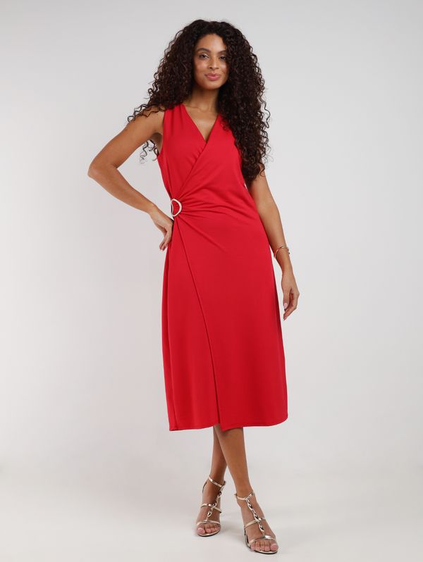 Vestido Midi Transpassado Feminino VERMELHO G