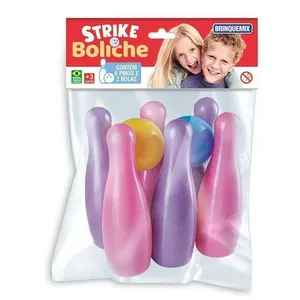 Jogo de Boliche Infantil Strike Solapa Menina Coordenação Motora e Interação Brinquemix Jogo de Boliche Infantil Strike Solapa Menina Coordenação Motora Brinquemix