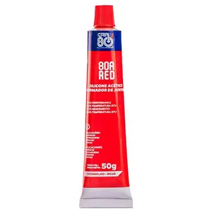 Cola Silicone Acético Veda Alta Temperatura CAR80 Red 50G (MP)