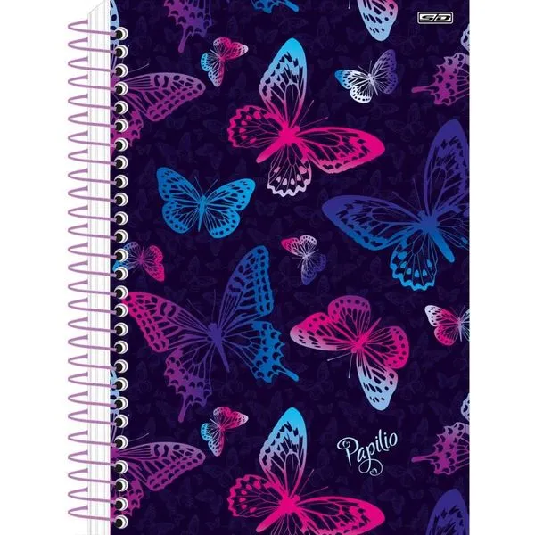 CADERNETA ESPIRAL CAPA DURA PAPILIO HOLOGRAFICO 80F