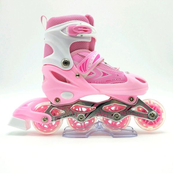 Patins Inline Roller Ajustável Infantil/juvenil ROSA 28-31