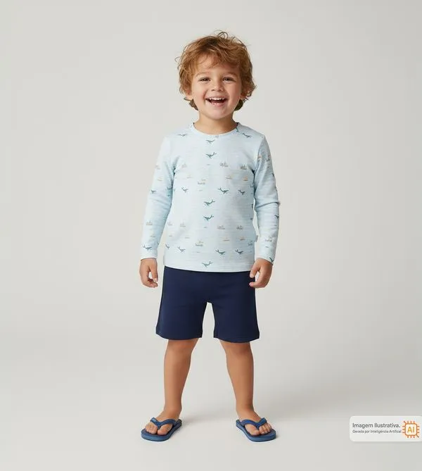 Camiseta de Praia/Piscina Barcos UV50+ Azul - 2