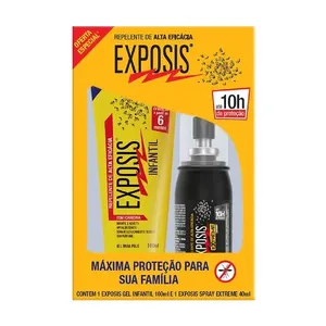 Repelente Exposis Infantil Gel 100ml+Repelente Extreme Exposis Spray 40ml