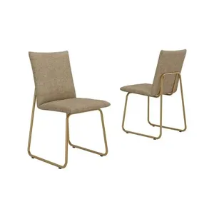 Cadeira Jantar Soft 1750 Aço 2 Un Dourado/Branco Carraro