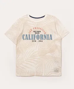 camiseta infantil de algodão california off white 12
