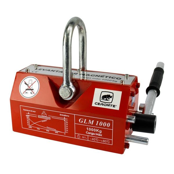 Levantador Magnético GLM 1000 1000KG com Ímãs de Neodímio sem Energia Elétrica Ceronte Levantador Magnético GLM 1000 1000KG Ímãs de Neodímio Ceronte